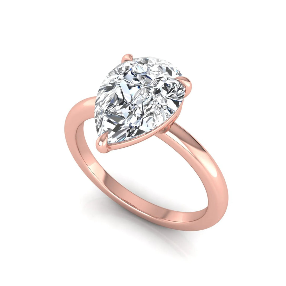 OctaPearl 3 ct Pear Cut Lab Grown Diamond Solitaire Engagement Ring