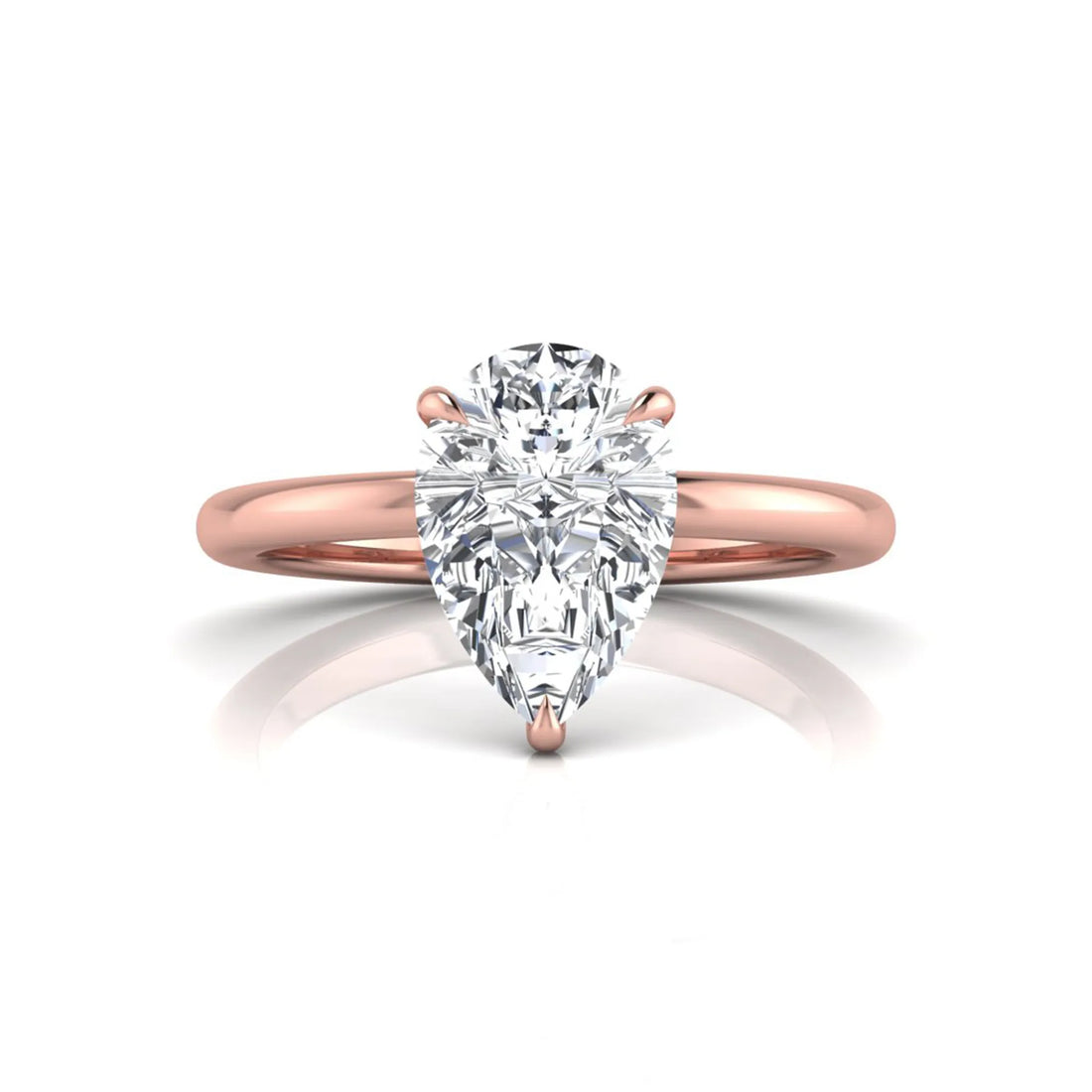 OctaPearl 3 ct Pear Cut Lab Grown Diamond Solitaire Engagement Ring