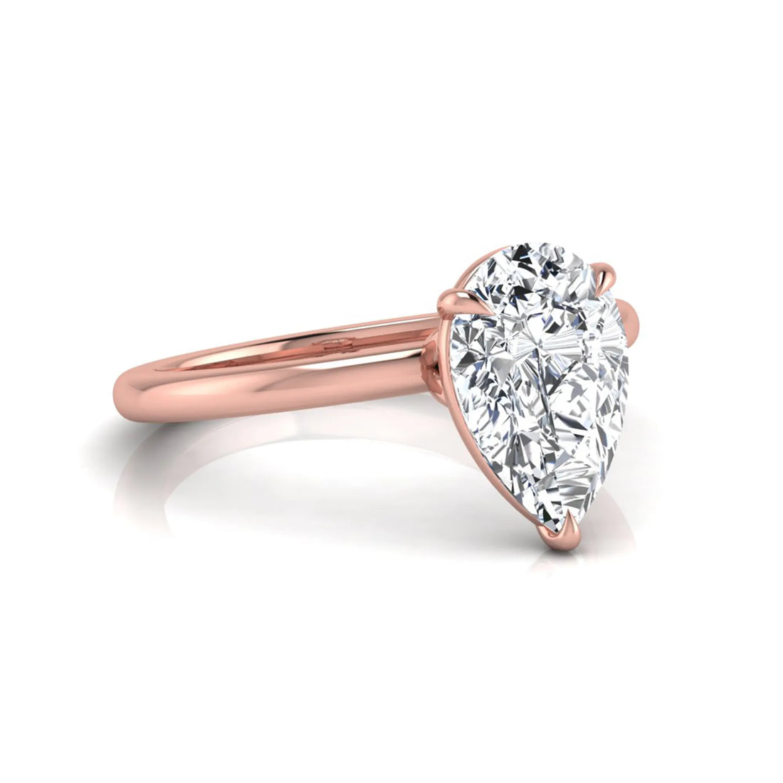 OctaPearl 3 ct Pear Cut Lab Grown Diamond Solitaire Engagement Ring