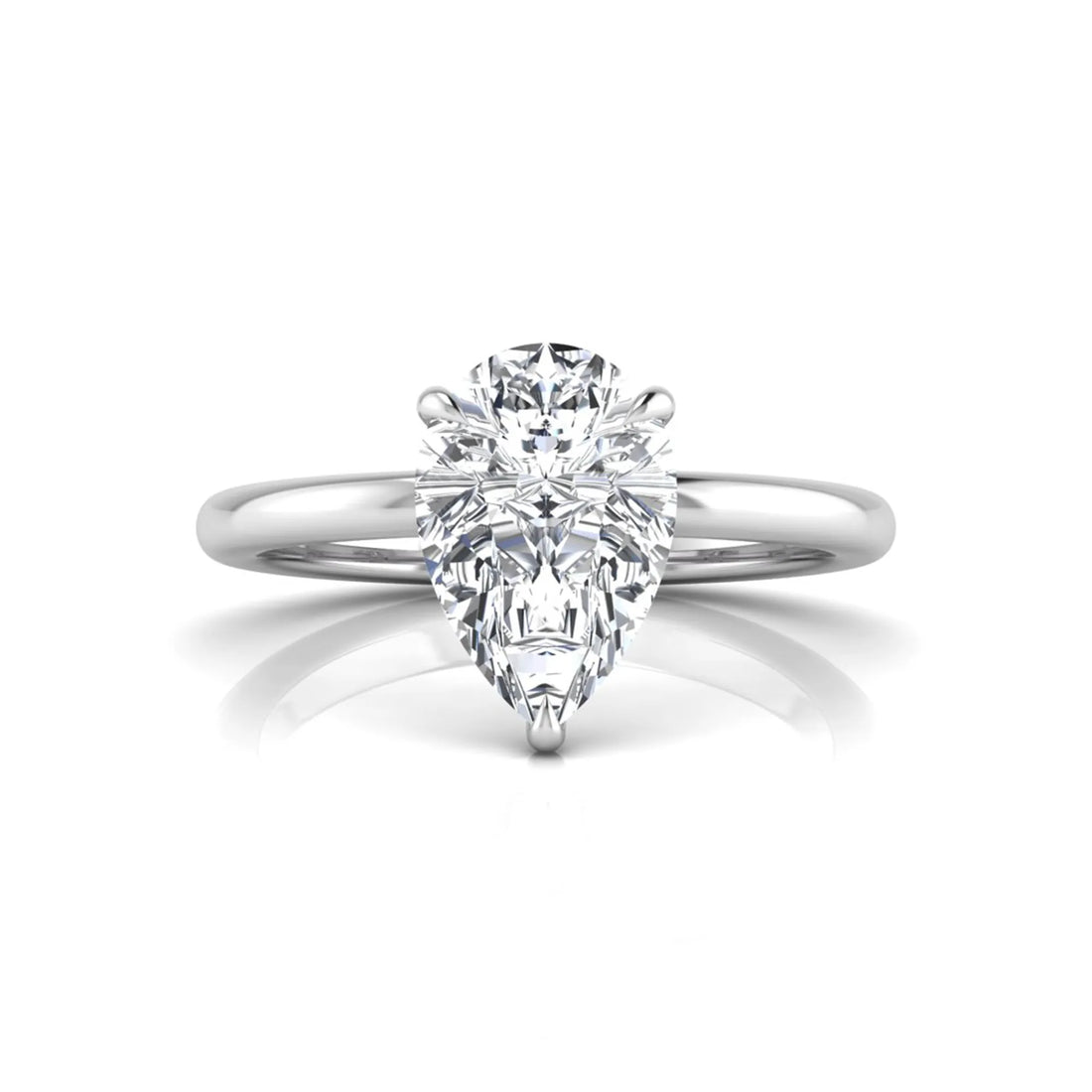OctaPearl 3 ct Pear Cut Lab Grown Diamond Solitaire Engagement Ring