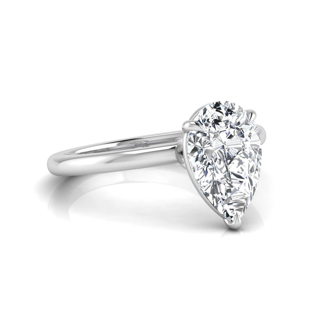 OctaPearl 3 ct Pear Cut Lab Grown Diamond Solitaire Engagement Ring