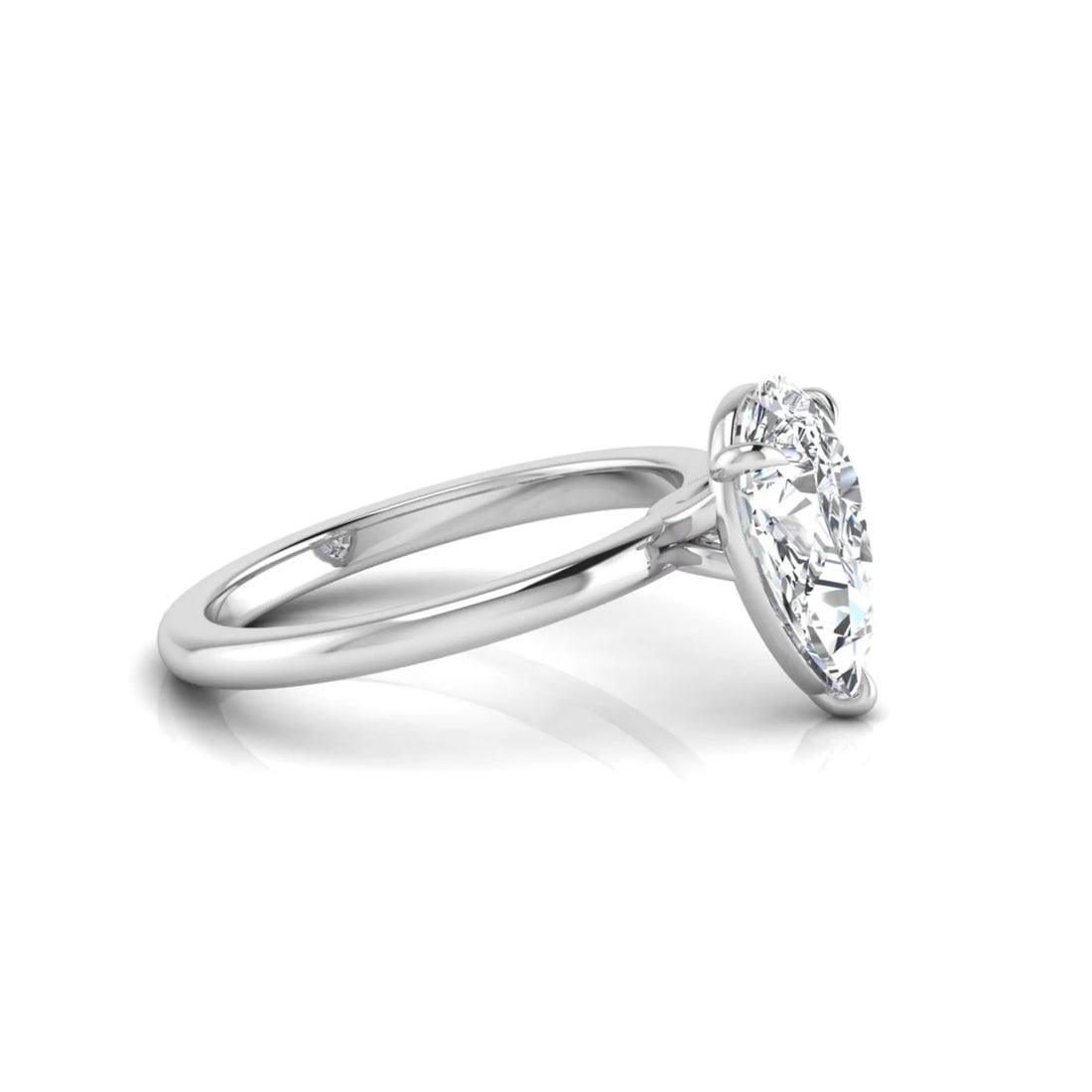 OctaPearl 3 ct Pear Cut Lab Grown Diamond Solitaire Engagement Ring