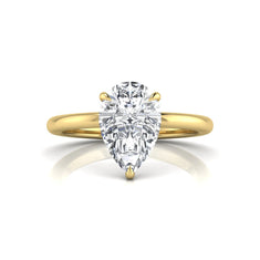 OctaPearl 3 ct Pear Cut Lab Grown Diamond Solitaire Engagement Ring