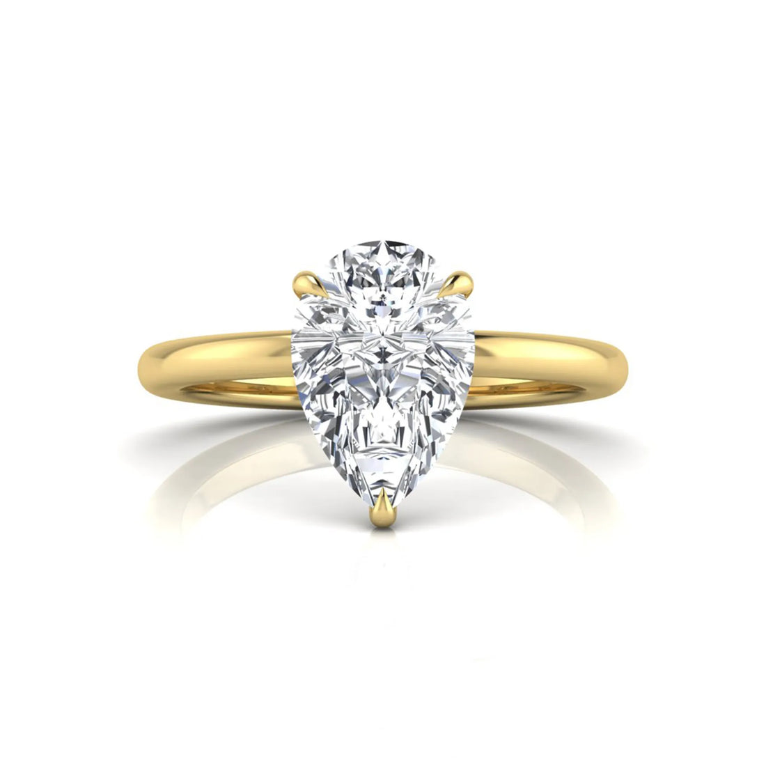 OctaPearl 3 ct Pear Cut Lab Grown Diamond Solitaire Engagement Ring