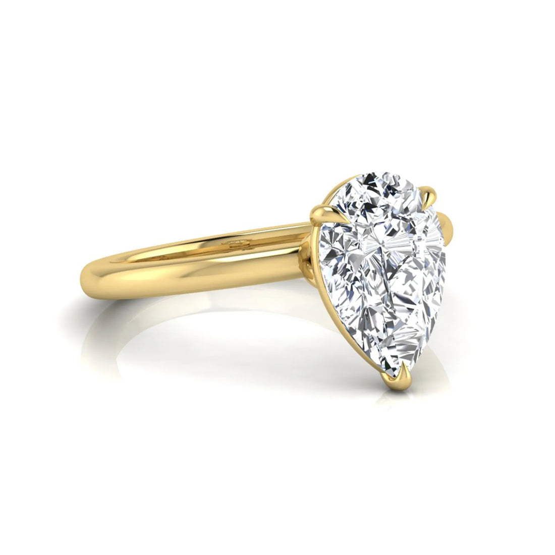 OctaPearl 3 ct Pear Cut Lab Grown Diamond Solitaire Engagement Ring