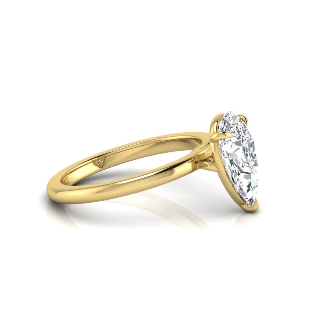 OctaPearl 3 ct Pear Cut Lab Grown Diamond Solitaire Engagement Ring