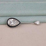 20ct Pear Cut Moissanite 925 Sterling Silver Brooch
