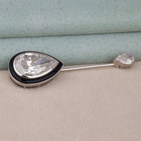 20ct Pear Cut Moissanite 925 Sterling Silver Brooch