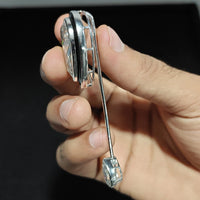 20ct Pear Cut Moissanite 925 Sterling Silver Brooch