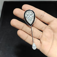 20ct Pear Cut Moissanite 925 Sterling Silver Brooch