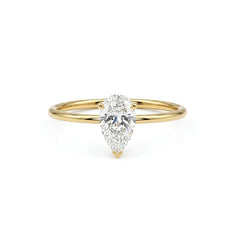 Pear Cut Moissanite Solitaire Engagement Ring