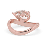Pear east west lab grown diamond solitaire engagement ring with 1.50 carat center diamond in rose gold