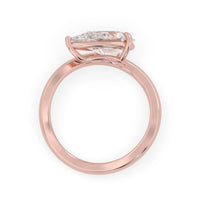 Pear east west lab grown diamond solitaire engagement ring with 1.50 carat center diamond in rose gold