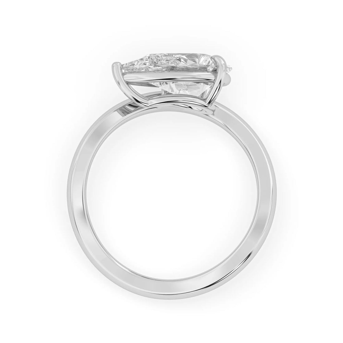 Pear east west lab grown diamond solitaire engagement ring with 1.50 carat center diamond in white gold