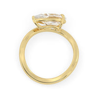 Pear east west lab grown diamond solitaire engagement ring with 1.50 carat center diamond in yellow gold