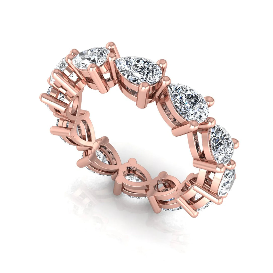 OctaPearl Pear Cut Lab Grown Diamond Minimalist Full Eternity Wedding Band
