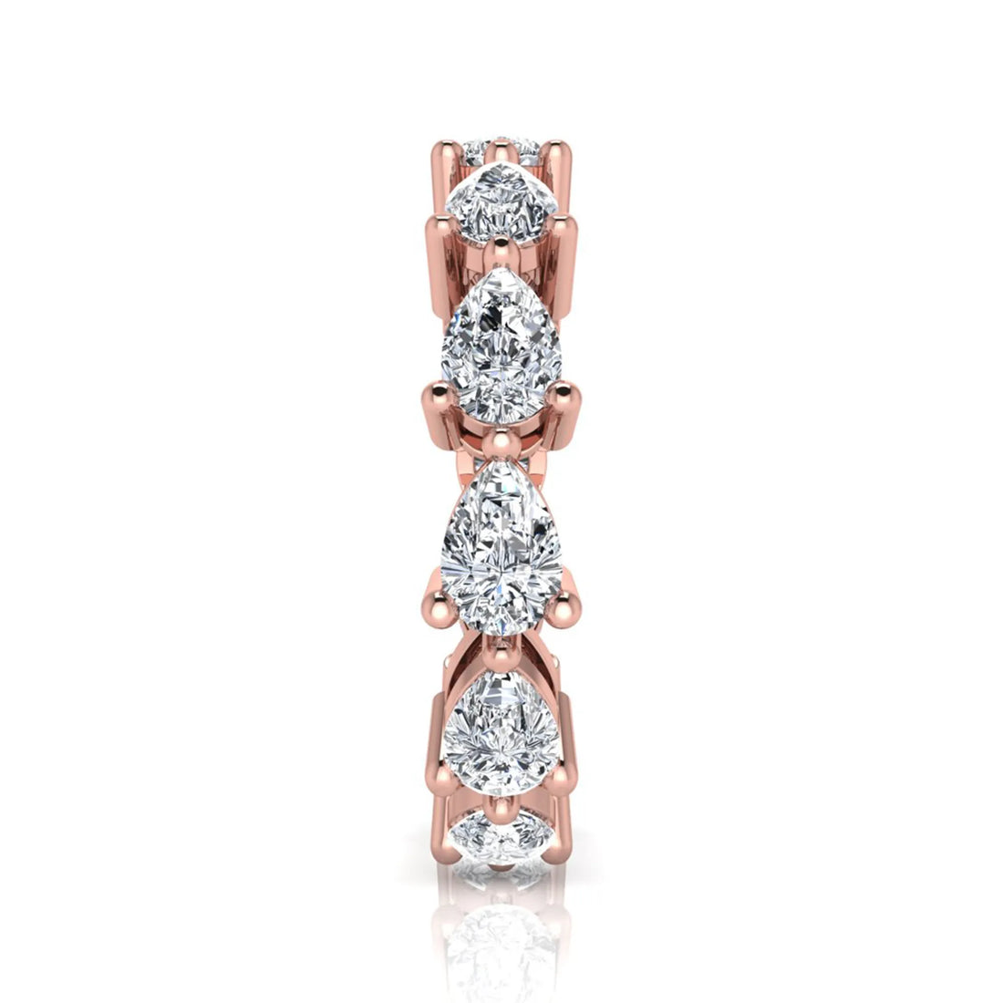 OctaPearl Pear Cut Lab Grown Diamond Minimalist Full Eternity Wedding Band