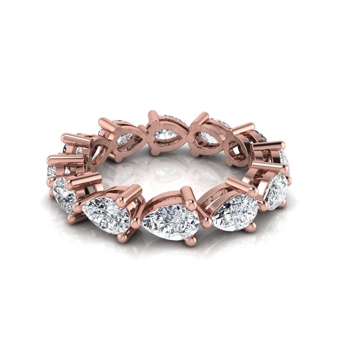 OctaPearl Pear Cut Lab Grown Diamond Minimalist Full Eternity Wedding Band