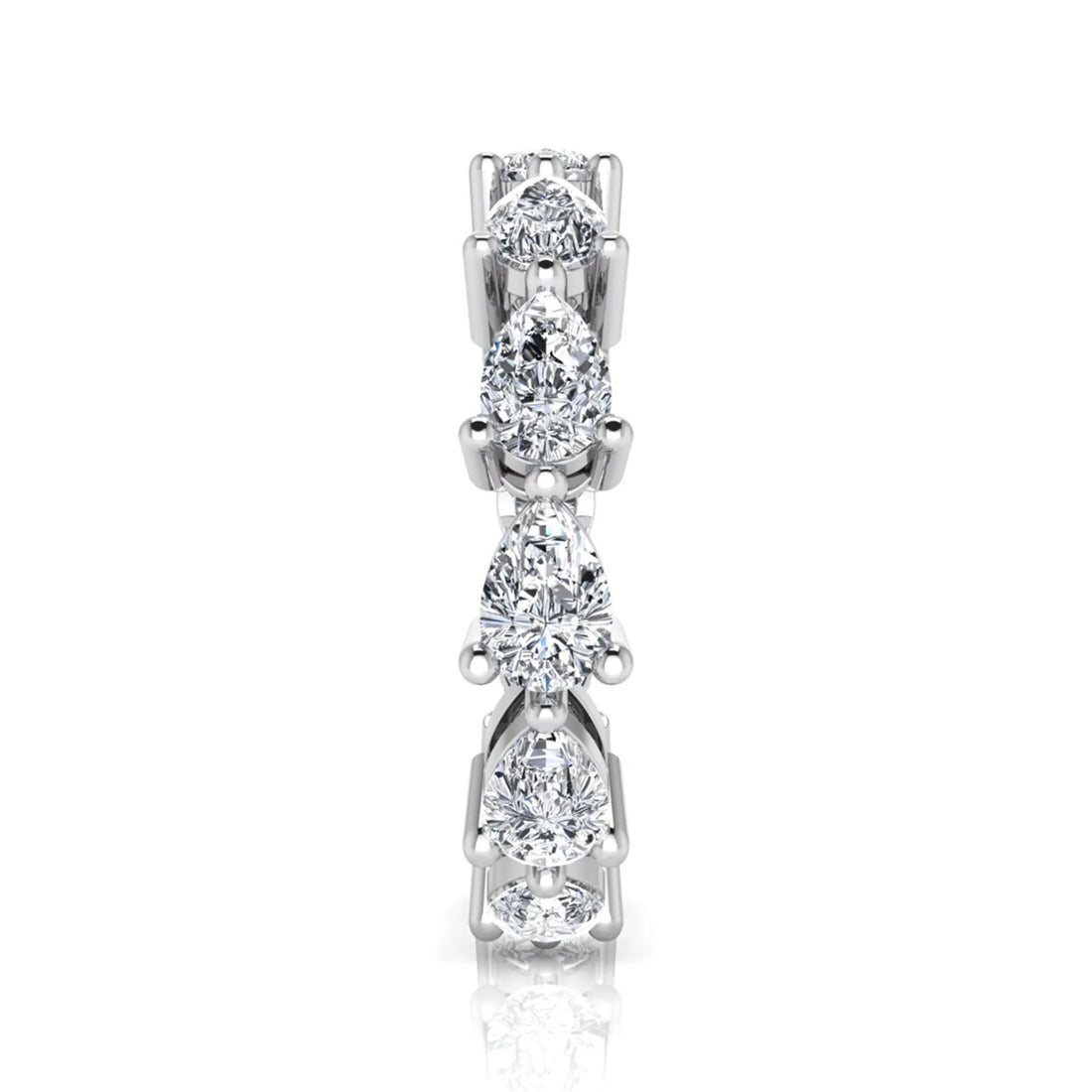 OctaPearl Pear Cut Lab Grown Diamond Minimalist Full Eternity Wedding Band