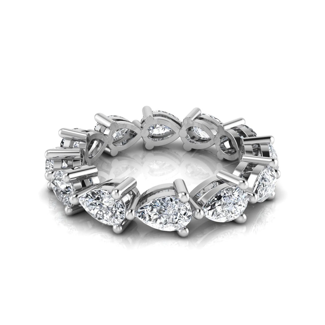 OctaPearl Pear Cut Lab Grown Diamond Minimalist Full Eternity Wedding Band
