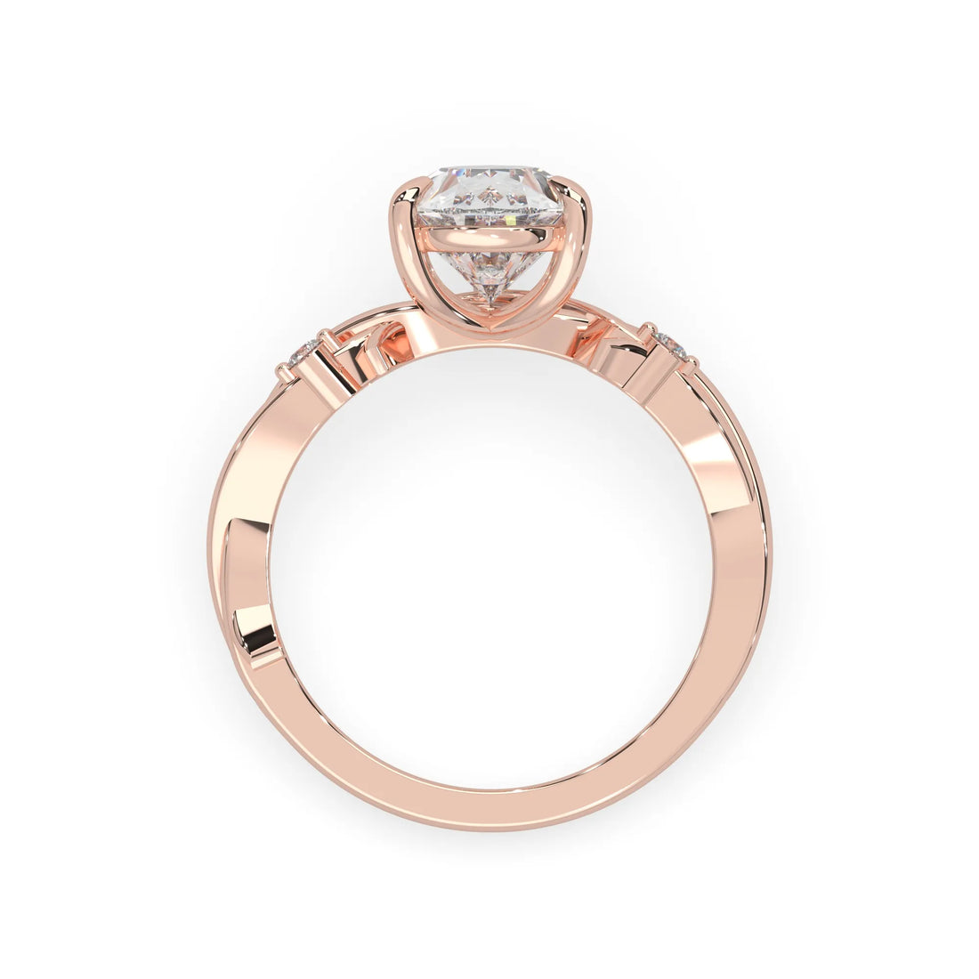 OctaPearl 3.00 ct Pear Three Stone Lab Grown Diamond Floral Engagement Ring
