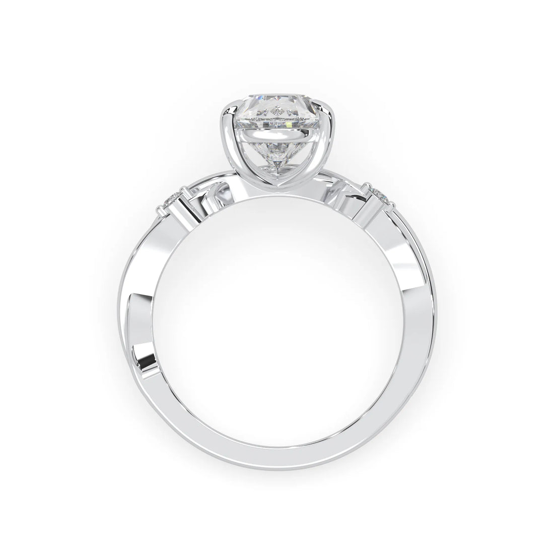 OctaPearl 3.00 ct Pear Three Stone Lab Grown Diamond Floral Engagement Ring