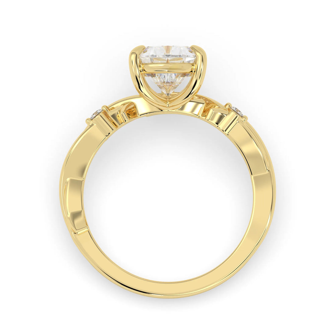 OctaPearl 3.00 ct Pear Three Stone Lab Grown Diamond Floral Engagement Ring