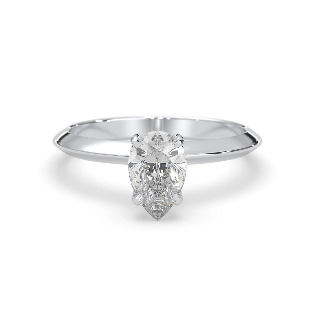 OctaPearl Pear Cut Solitaire Engagement Ring