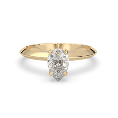 OctaPearl Pear Cut Solitaire Engagement Ring