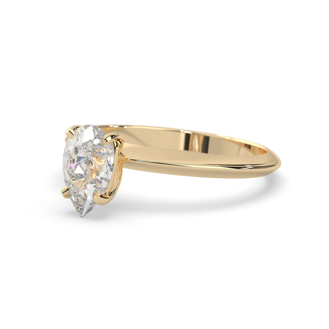 OctaPearl Pear Cut Solitaire Engagement Ring