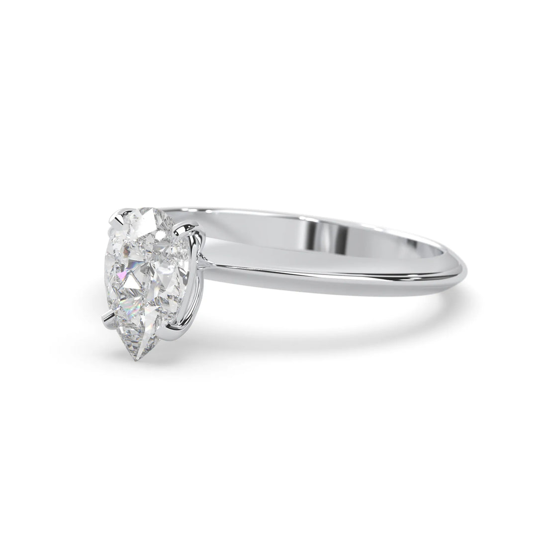 OctaPearl Pear Cut Solitaire Engagement Ring