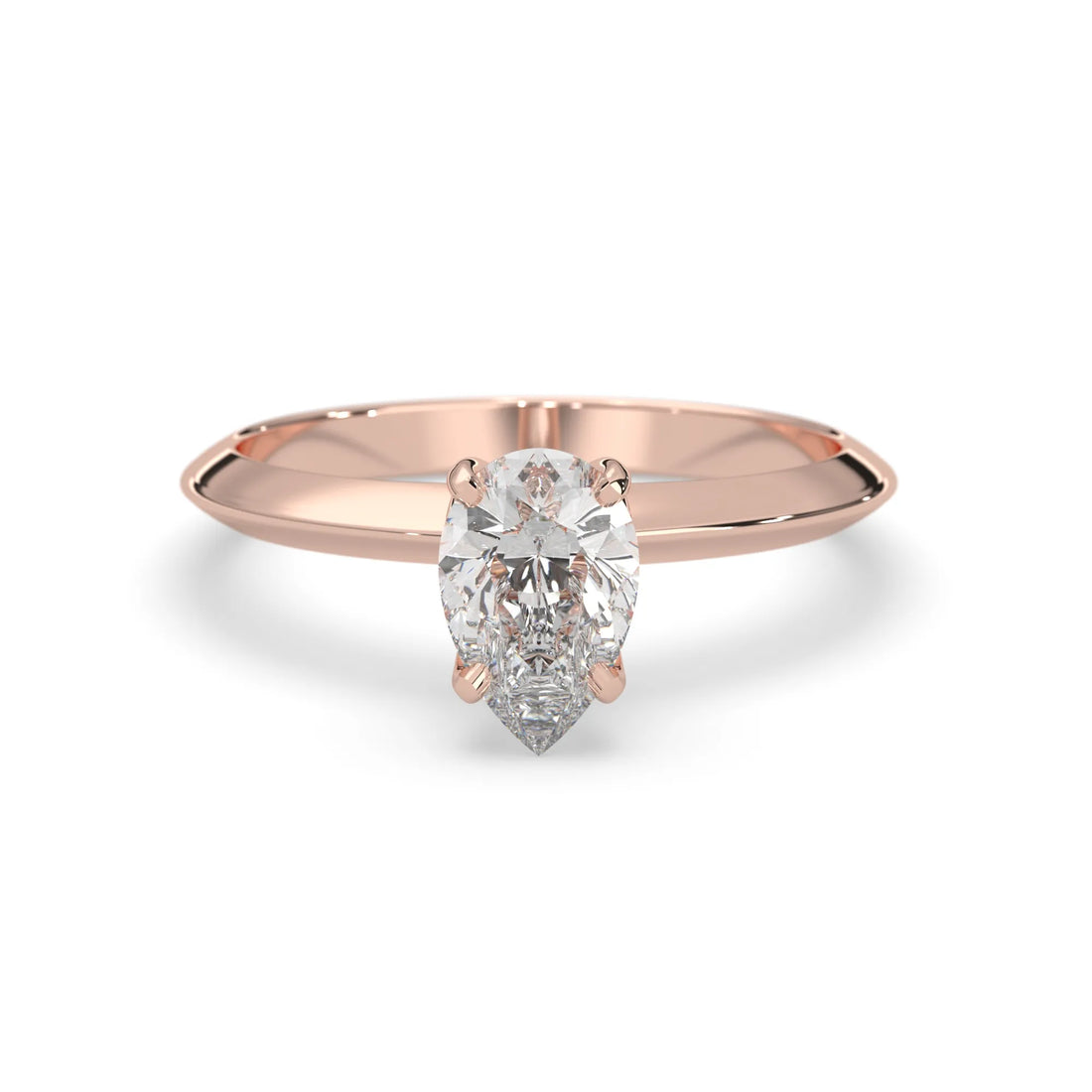 OctaPearl Pear Cut Solitaire Engagement Ring