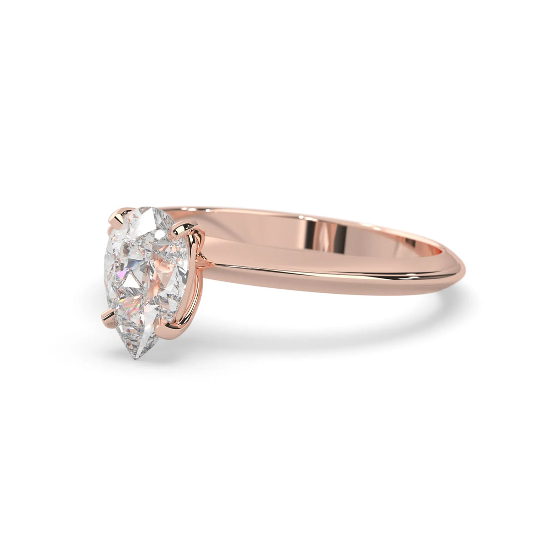 OctaPearl Pear Cut Solitaire Engagement Ring