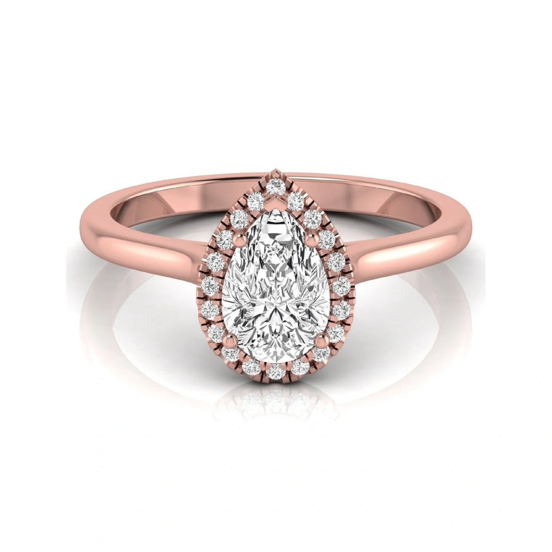OctaPearl 1.5 ct Pear Halo Lab Grown Diamond Engagement Ring