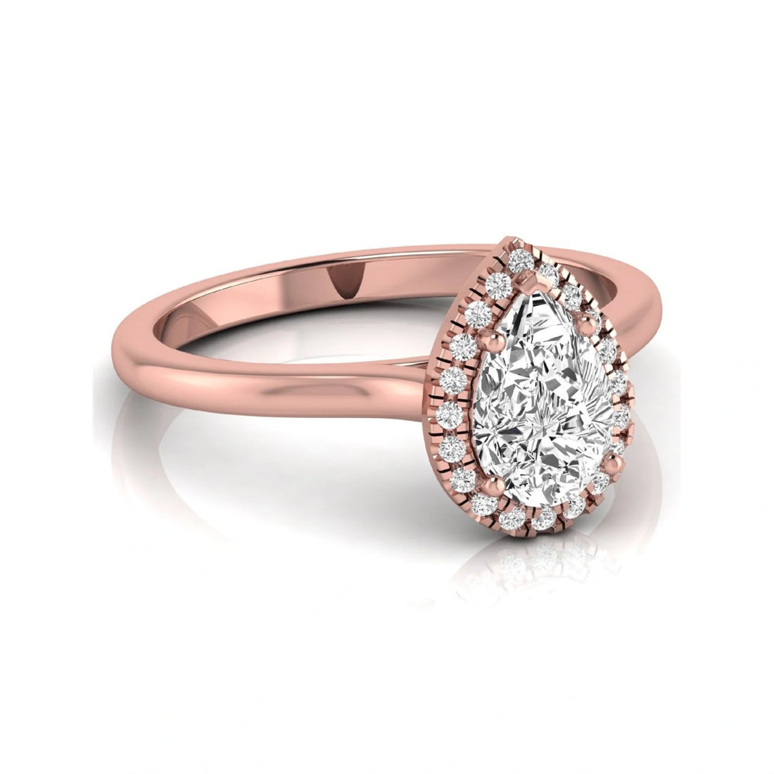 OctaPearl 1.5 ct Pear Halo Lab Grown Diamond Engagement Ring
