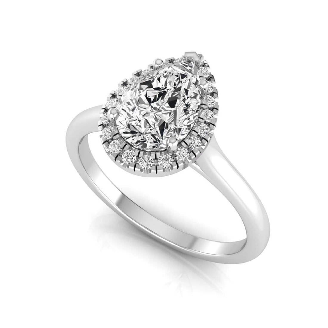 OctaPearl 1.5 ct Pear Halo Lab Grown Diamond Engagement Ring