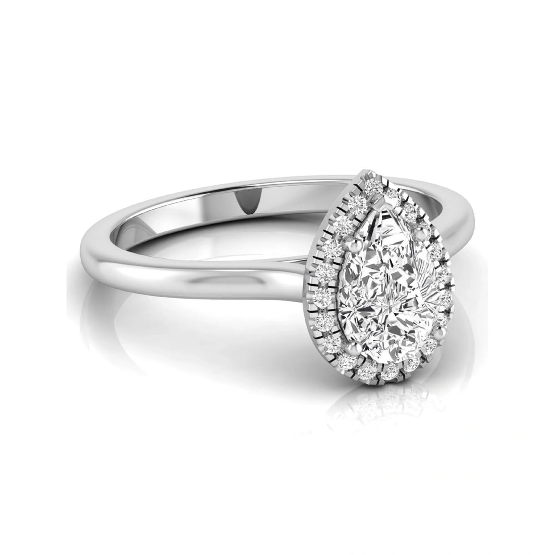 OctaPearl 1.5 ct Pear Halo Lab Grown Diamond Engagement Ring