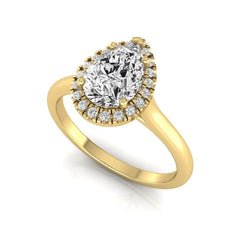 OctaPearl 1.5 ct Pear Halo Lab Grown Diamond Engagement Ring - alternate view