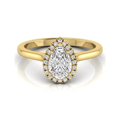 OctaPearl 1.5 ct Pear Halo Lab Grown Diamond Engagement Ring