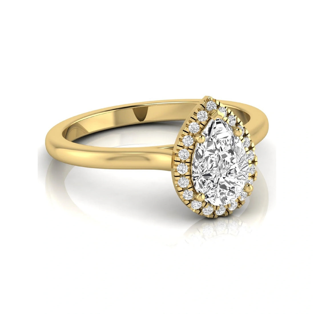 OctaPearl 1.5 ct Pear Halo Lab Grown Diamond Engagement Ring