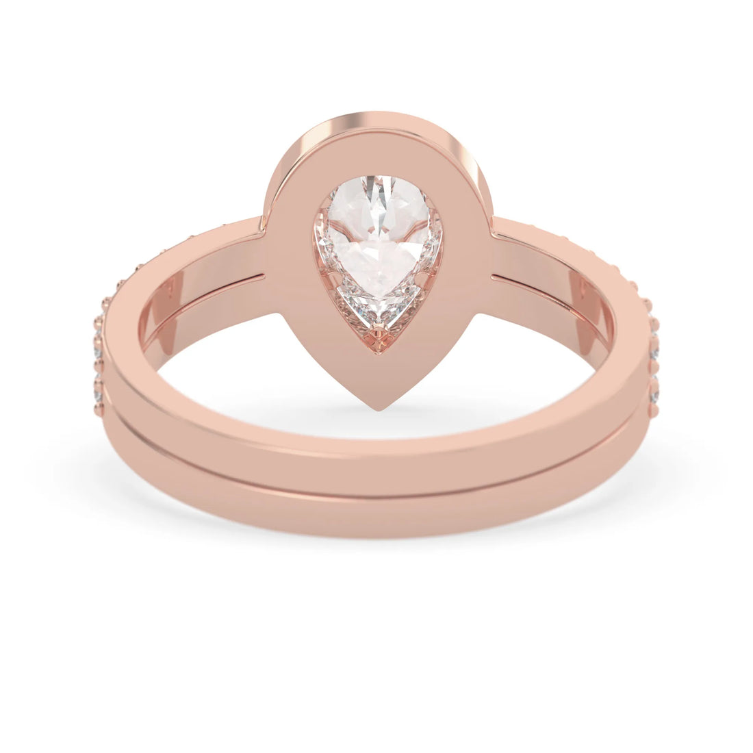 OctaPearl Pear Halo Lab Grown Diamond Pave Engagement Ring