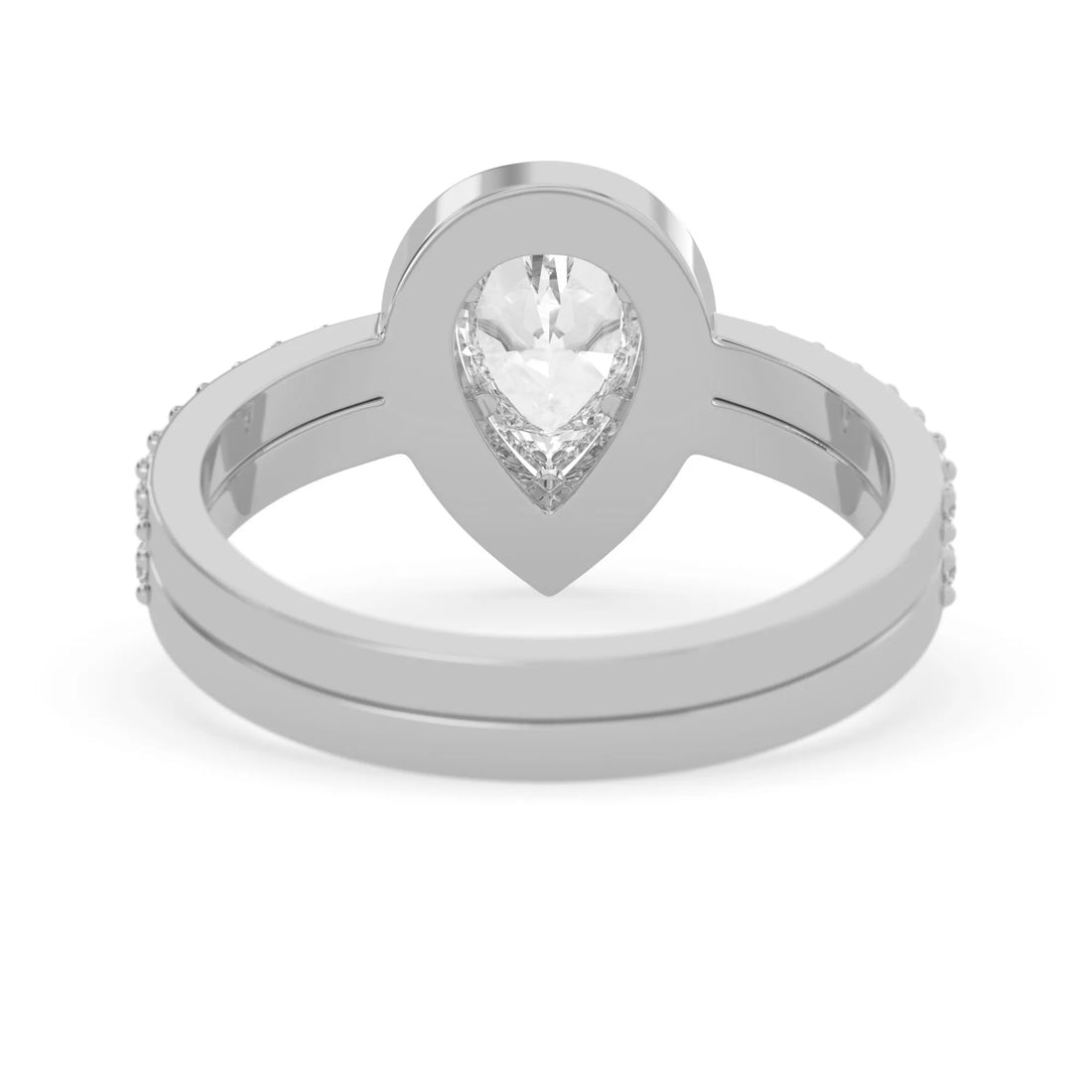 OctaPearl Pear Halo Lab Grown Diamond Pave Engagement Ring
