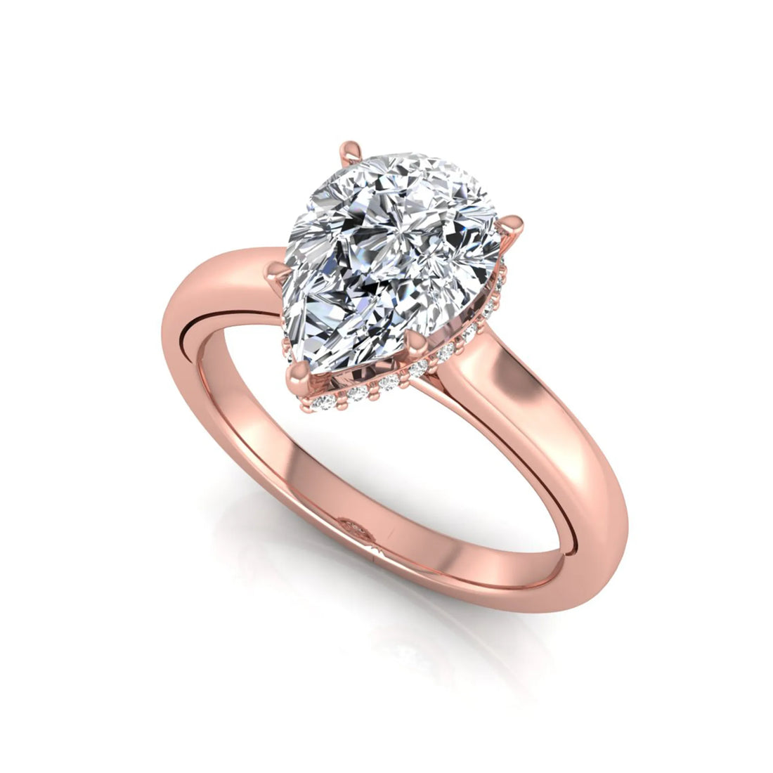 OctaPearl 2 ct Pear Halo Lab Grown Diamond Engagement Ring