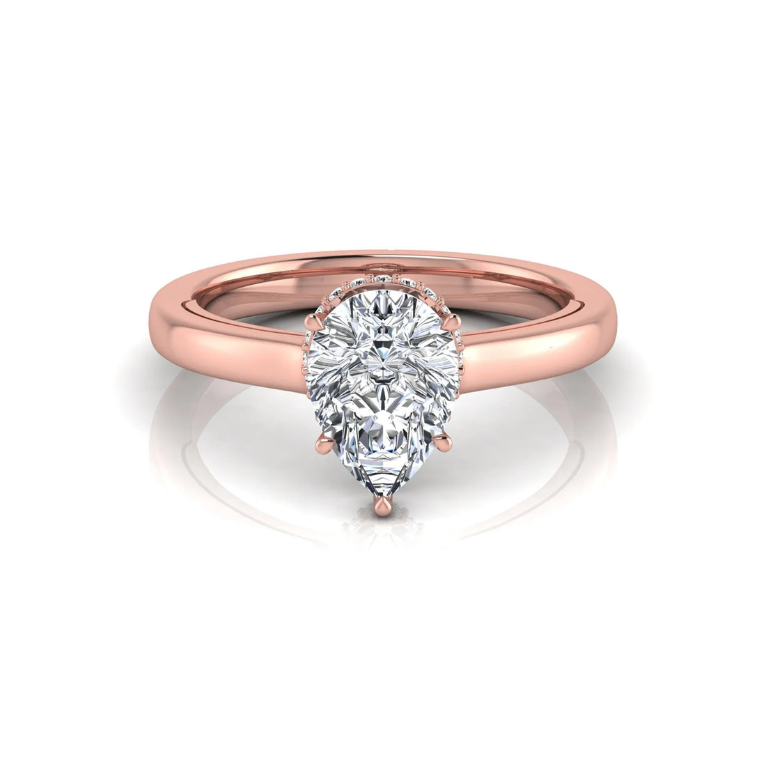 OctaPearl 2 ct Pear Halo Lab Grown Diamond Engagement Ring