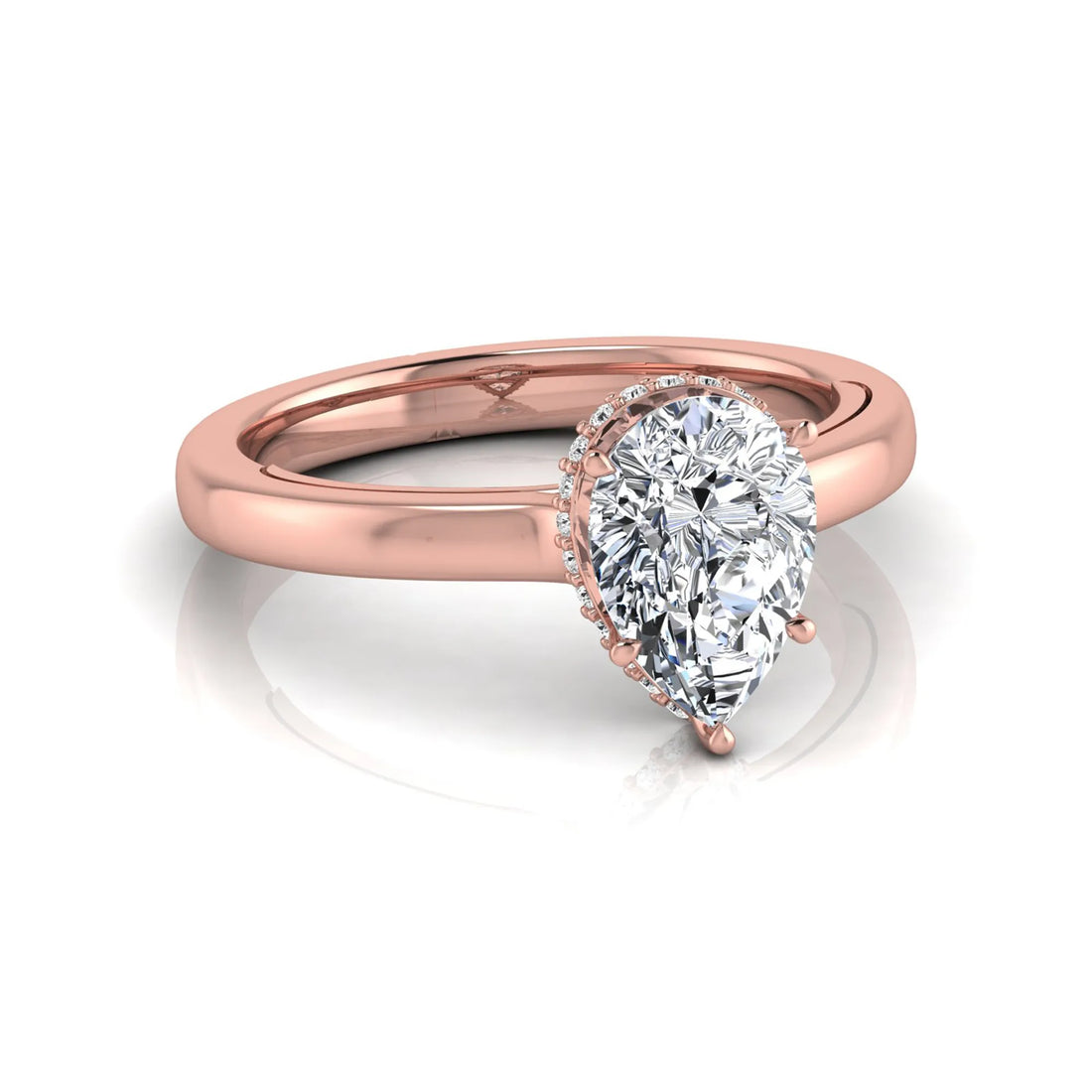 OctaPearl 2 ct Pear Halo Lab Grown Diamond Engagement Ring