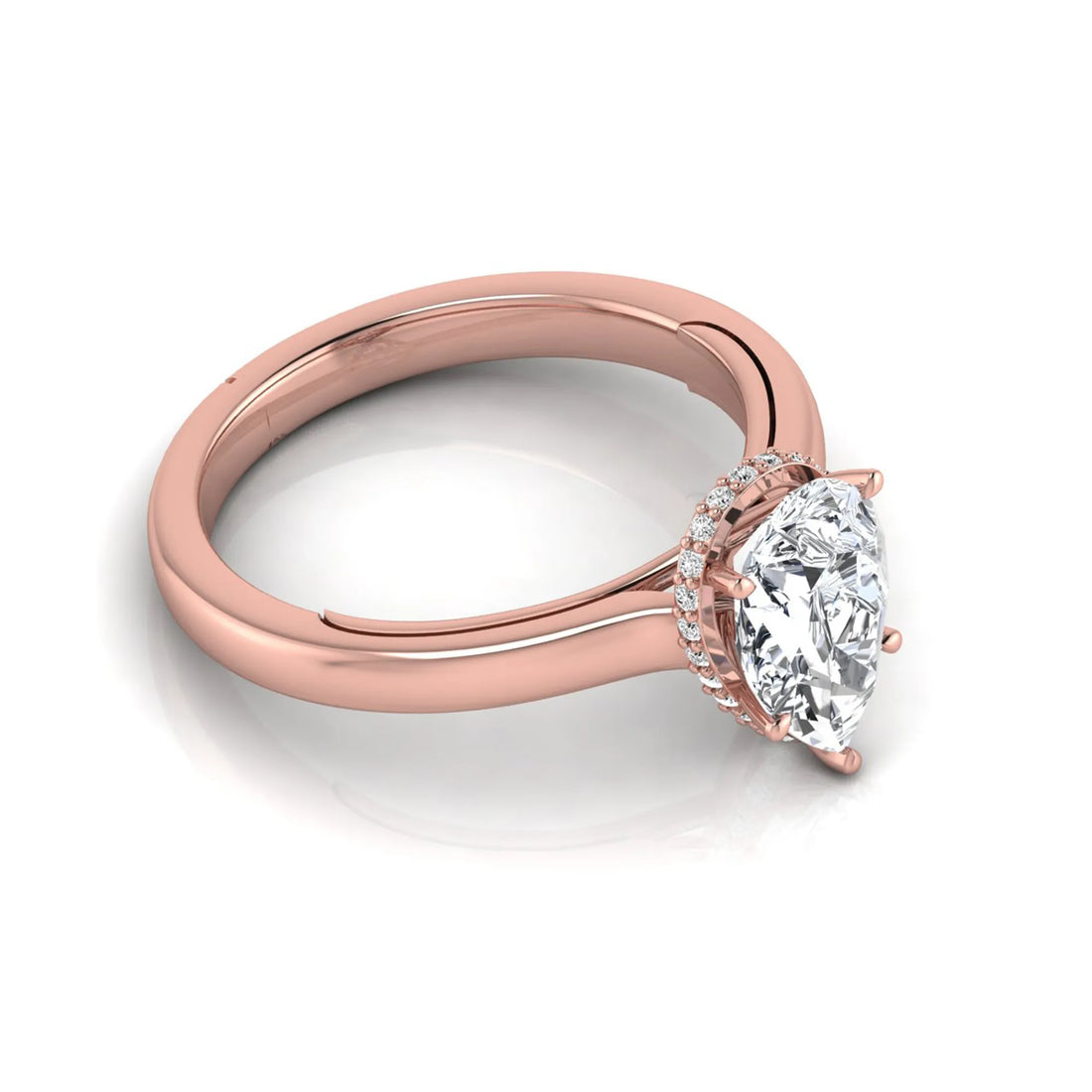 OctaPearl 2 ct Pear Halo Lab Grown Diamond Engagement Ring