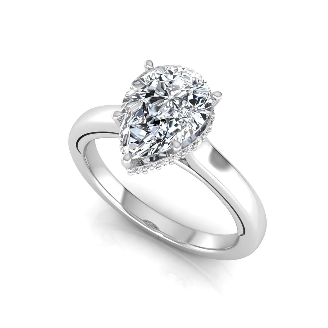 OctaPearl 2 ct Pear Halo Lab Grown Diamond Engagement Ring