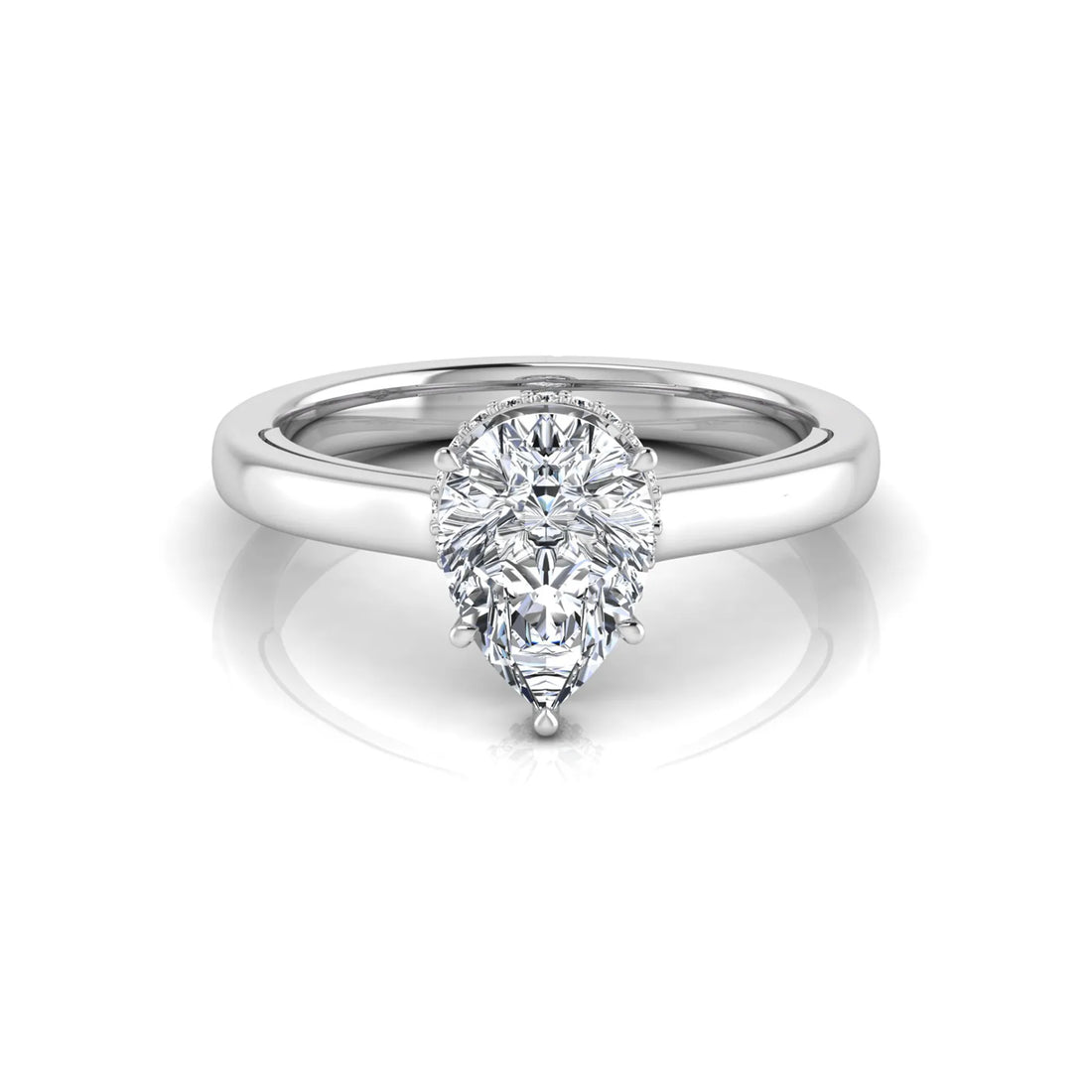 OctaPearl 2 ct Pear Halo Lab Grown Diamond Engagement Ring