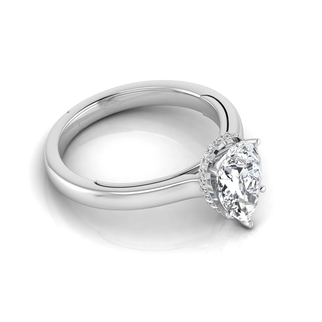OctaPearl 2 ct Pear Halo Lab Grown Diamond Engagement Ring