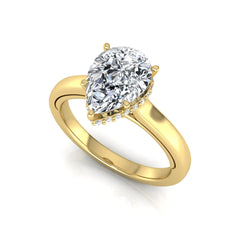 OctaPearl 2 ct Pear Halo Lab Grown Diamond Engagement Ring - alternate view